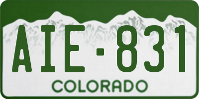 CO license plate AIE831