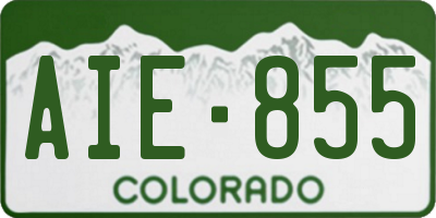 CO license plate AIE855