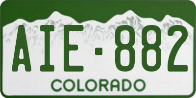 CO license plate AIE882