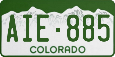 CO license plate AIE885
