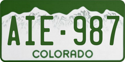 CO license plate AIE987