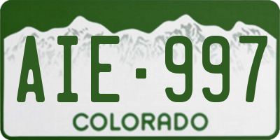 CO license plate AIE997