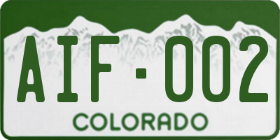 CO license plate AIF002