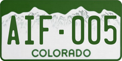 CO license plate AIF005