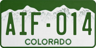 CO license plate AIF014