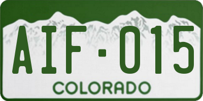 CO license plate AIF015