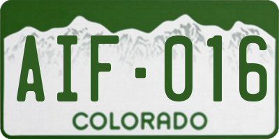 CO license plate AIF016
