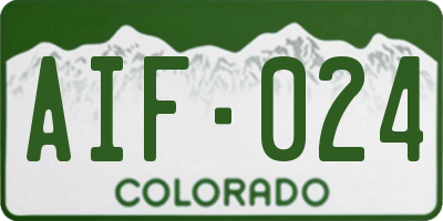 CO license plate AIF024