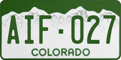 CO license plate AIF027