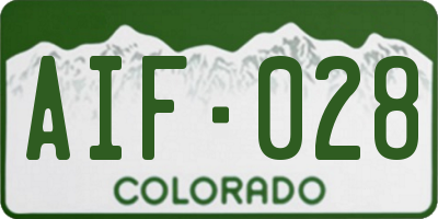CO license plate AIF028