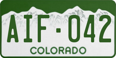 CO license plate AIF042