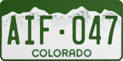 CO license plate AIF047