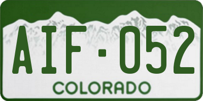 CO license plate AIF052