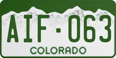 CO license plate AIF063
