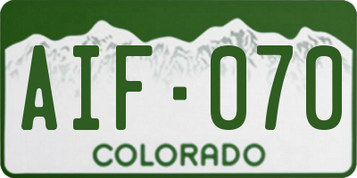 CO license plate AIF070