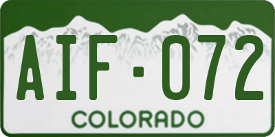 CO license plate AIF072