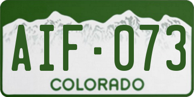 CO license plate AIF073