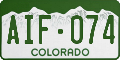 CO license plate AIF074