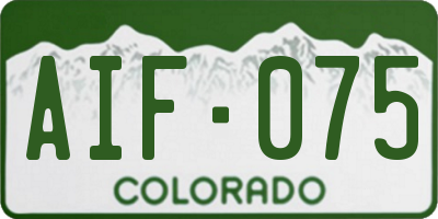 CO license plate AIF075