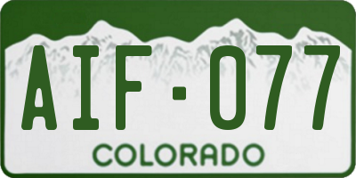 CO license plate AIF077
