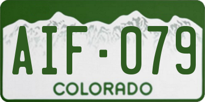 CO license plate AIF079