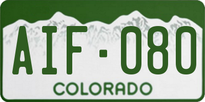 CO license plate AIF080