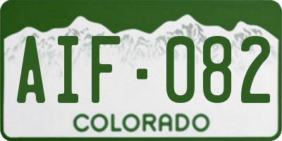 CO license plate AIF082