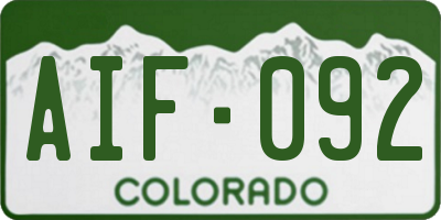 CO license plate AIF092