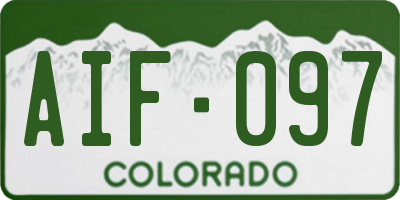 CO license plate AIF097