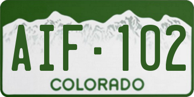 CO license plate AIF102