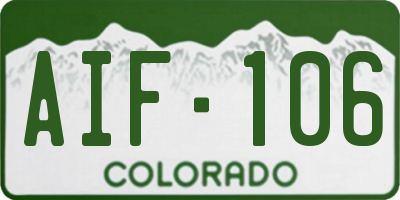 CO license plate AIF106
