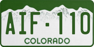 CO license plate AIF110