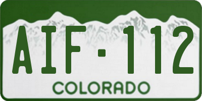 CO license plate AIF112