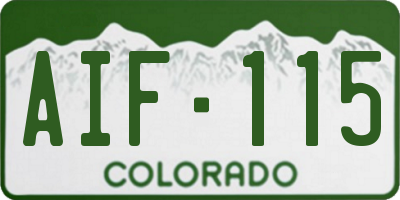 CO license plate AIF115