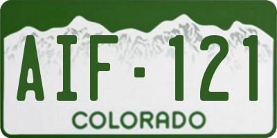 CO license plate AIF121