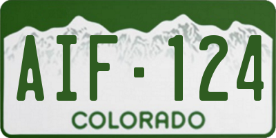 CO license plate AIF124