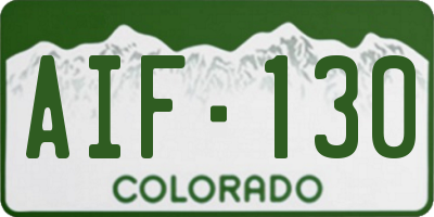 CO license plate AIF130