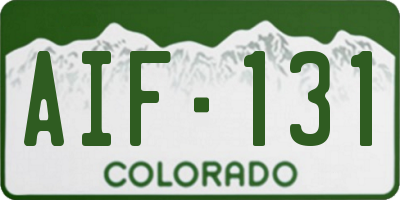 CO license plate AIF131