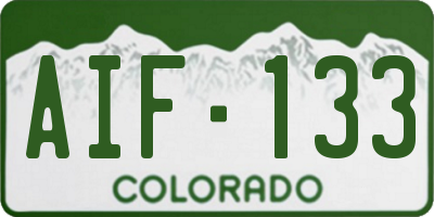 CO license plate AIF133