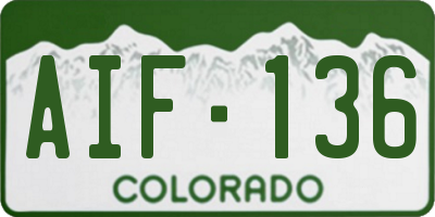 CO license plate AIF136