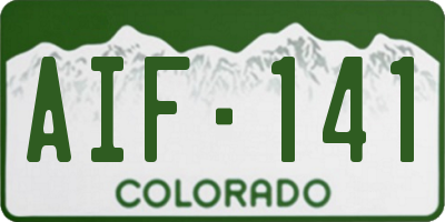 CO license plate AIF141