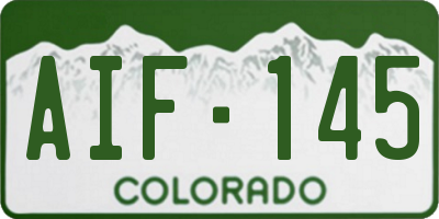 CO license plate AIF145