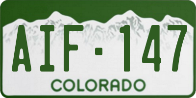 CO license plate AIF147