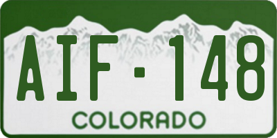 CO license plate AIF148