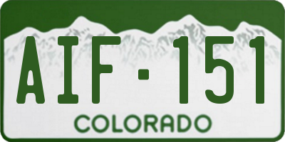 CO license plate AIF151