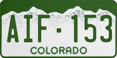 CO license plate AIF153