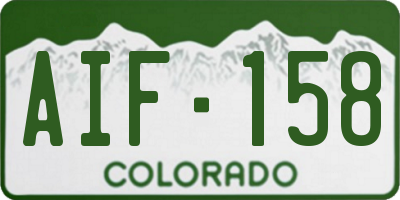 CO license plate AIF158