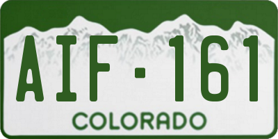 CO license plate AIF161