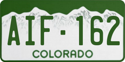 CO license plate AIF162