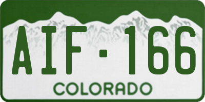 CO license plate AIF166
